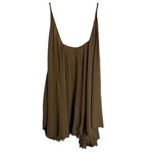 Free People Flowy Brown Tank Top Tunic Butterfly XS